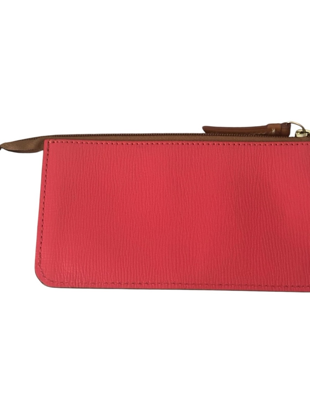Dooney & Bourke Geranium Saffiano Leather Wristlet w/Vachetta Trim New - Picture 3 of 15